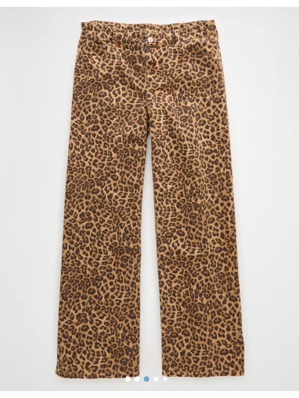 American Eagle Leopard Print Wide Leg Pants sz 2 Long - Picture 3 of 12